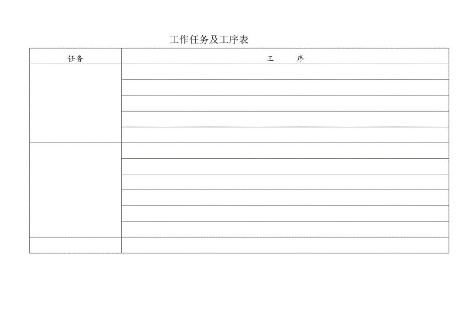 工作任务及工序表.docx_第1页