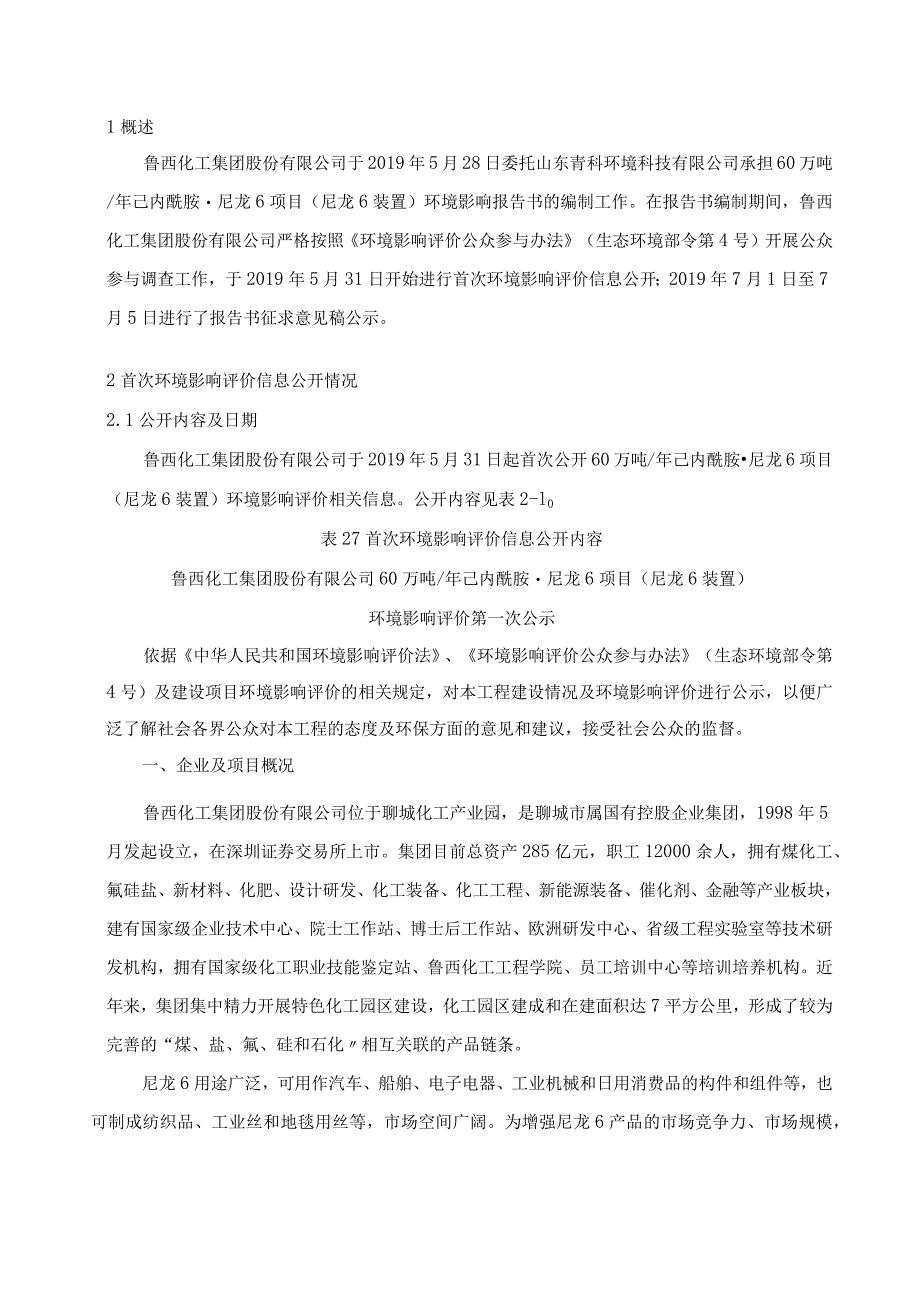 鲁西化工集团股份有限公司60万吨年己内酰胺尼龙6项目尼龙6装置环境影响评价公众参与说明.docx_第3页