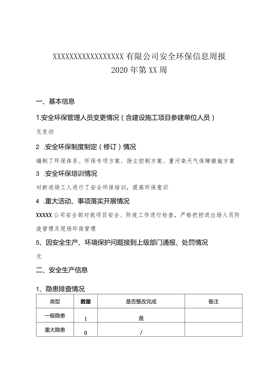 安全工作周报.docx_第1页