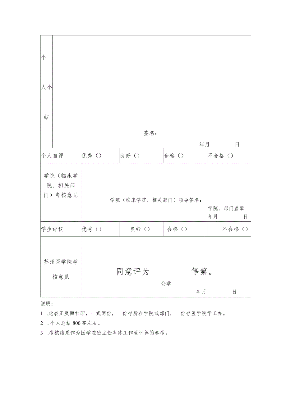 苏州大学苏州医学院班主任年度考核表.docx_第2页