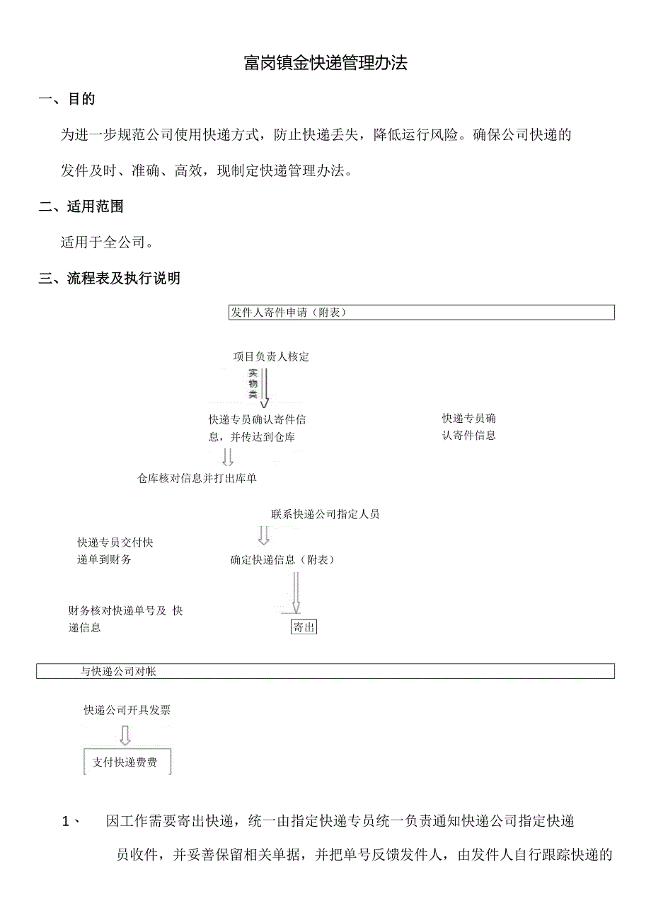 快递管理试行办法.docx_第1页