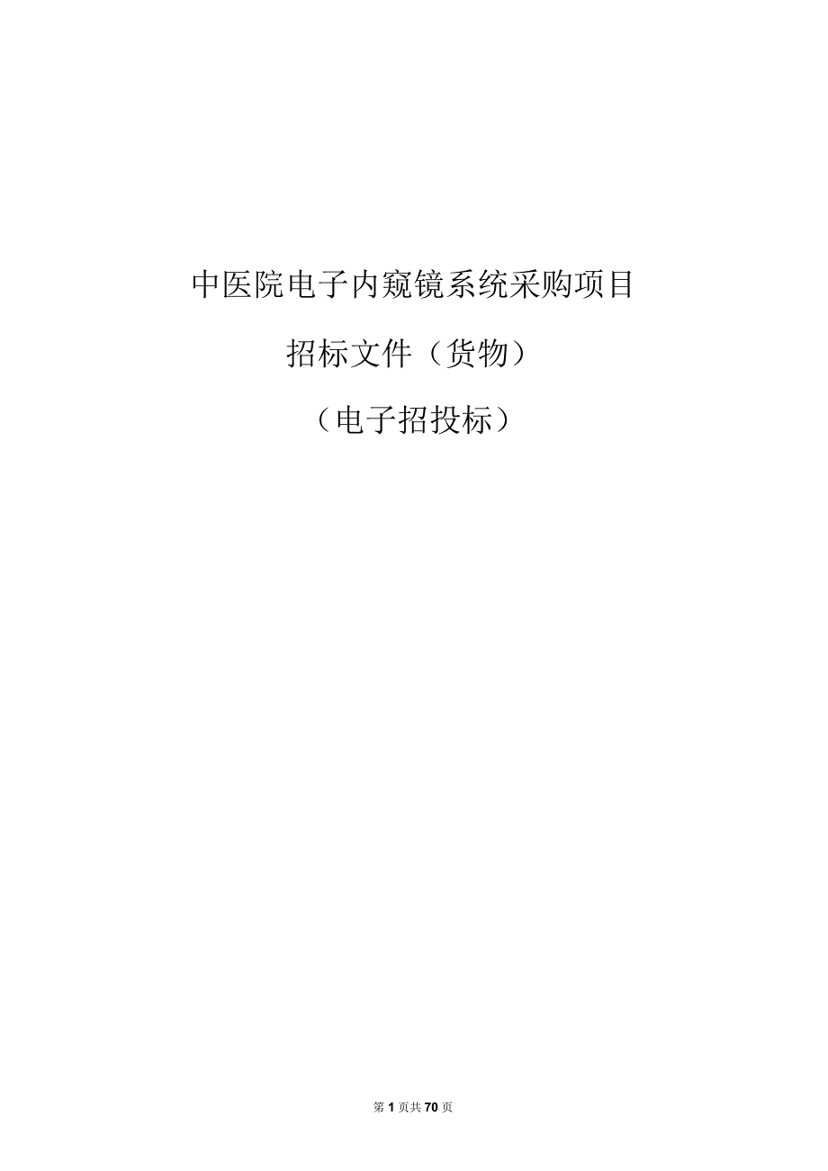 中医院电子内窥镜系统采购项目招标文件.docx_第1页