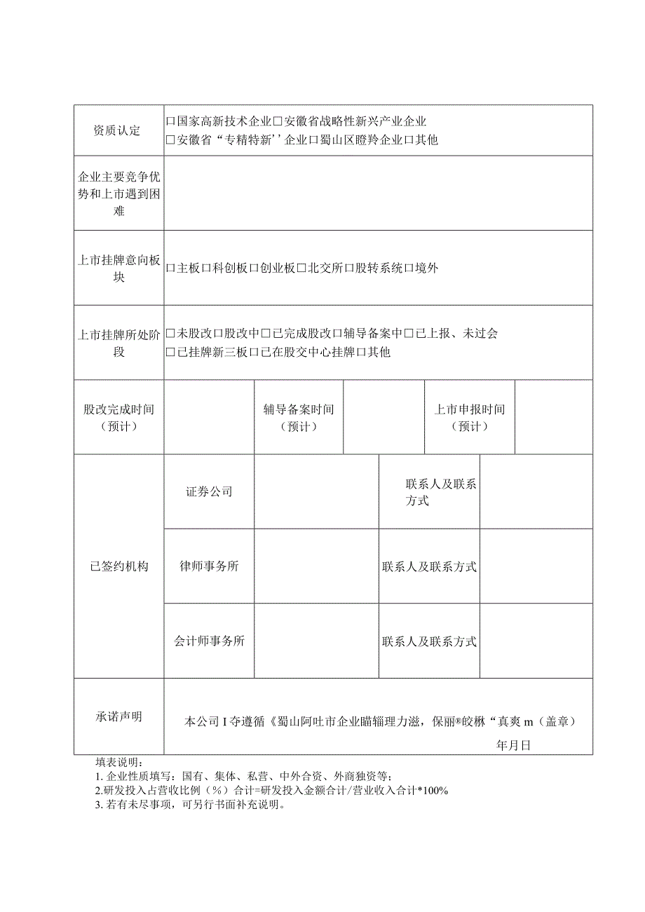 蜀山区上市后备培育企业申请表.docx_第2页