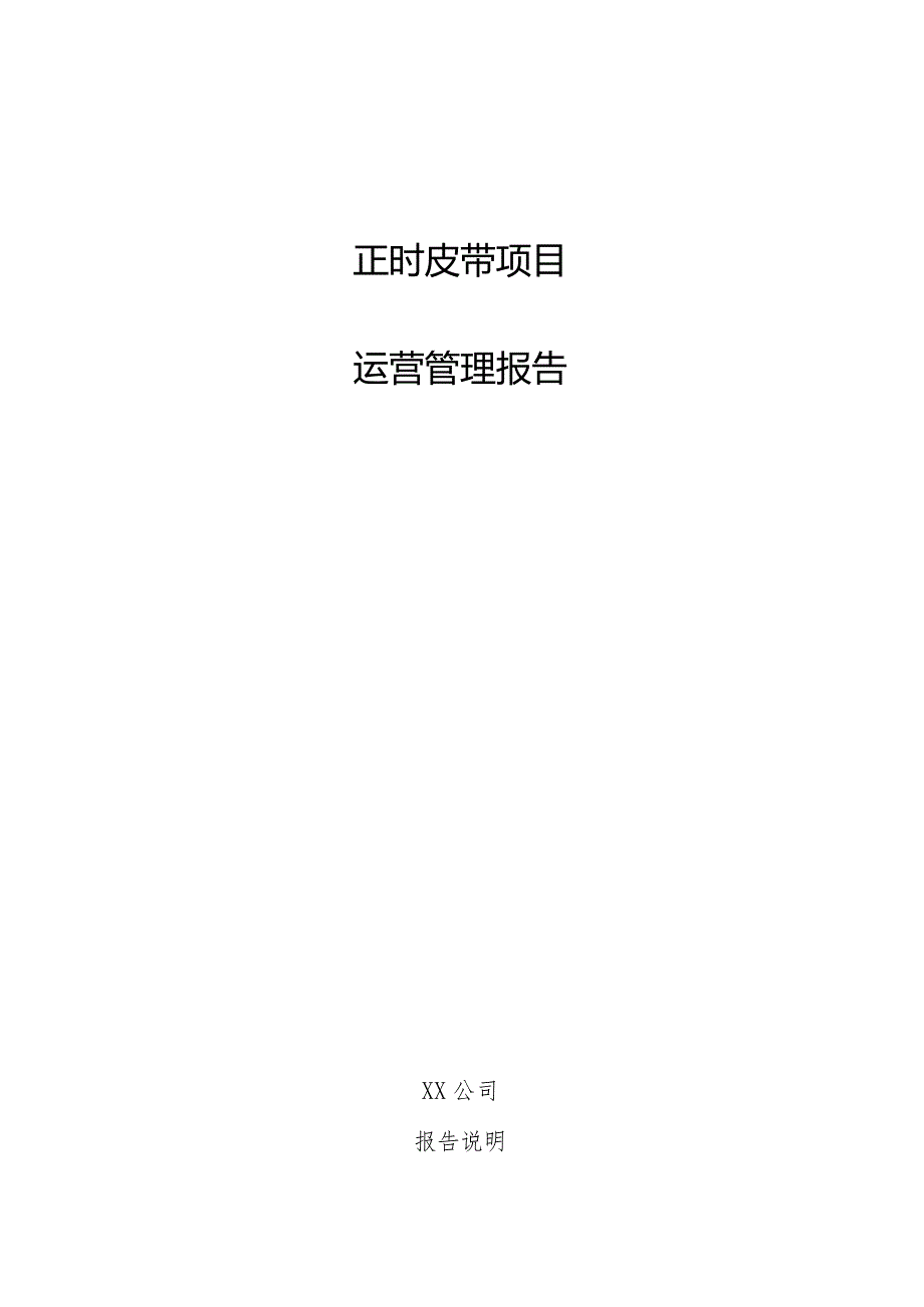 正时皮带项目运营管理报告.docx_第1页