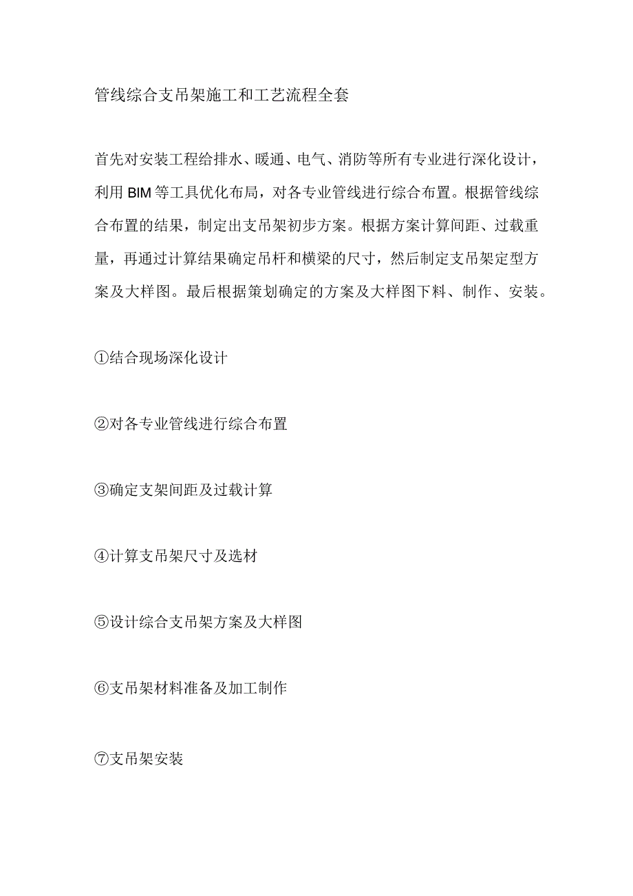 管线综合支吊架施工和工艺流程全套.docx_第1页