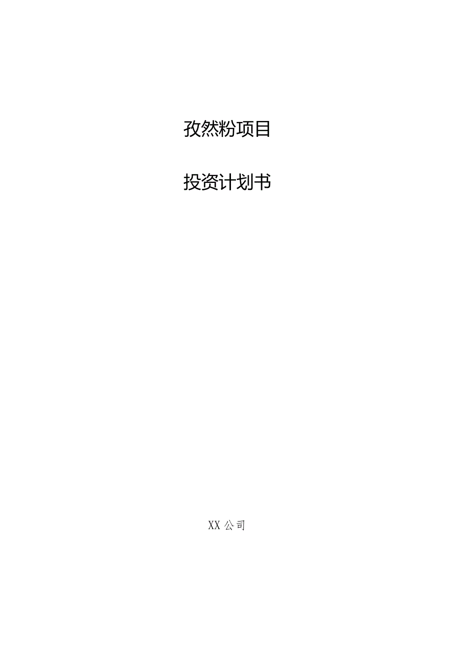 孜然粉项目投资计划书.docx_第1页