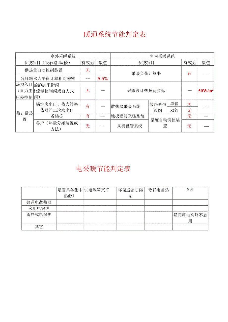 暖通系统节能判定表（2023年）.docx_第1页