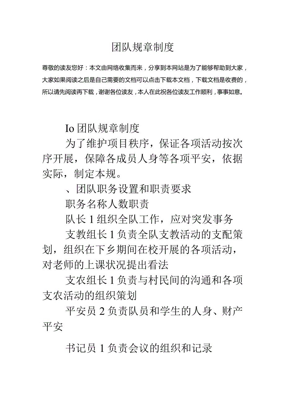 团队规章制度.docx_第1页