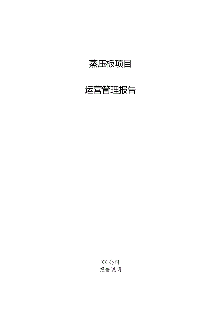 蒸压板项目运营管理报告.docx_第1页