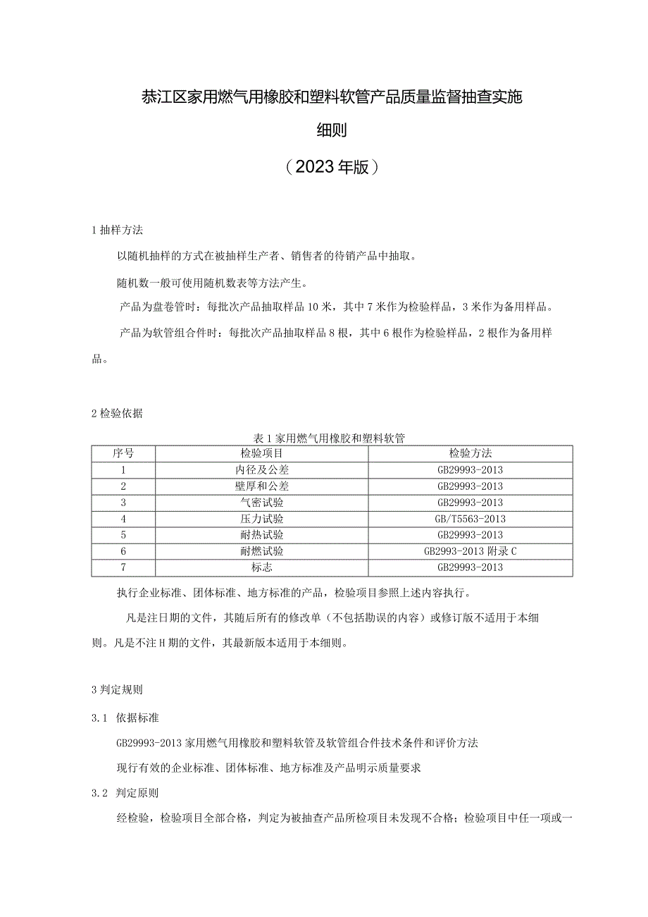 綦江区家用燃气用橡胶和塑料软管产品质量监督抽查实施细则2023年版.docx_第1页