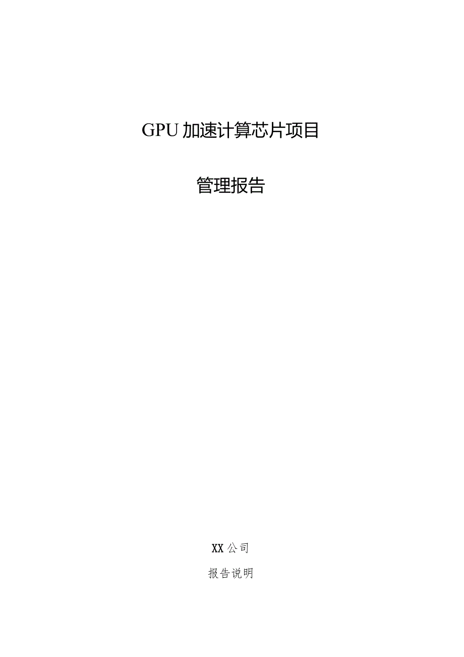 GPU加速计算芯片项目管理报告.docx_第1页