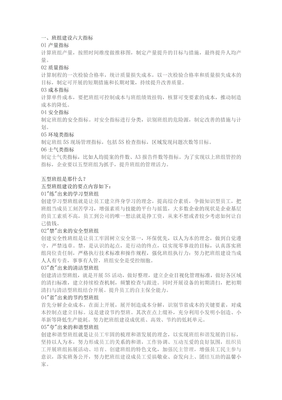 班组管理的6指标、5要点、10问题.docx_第1页