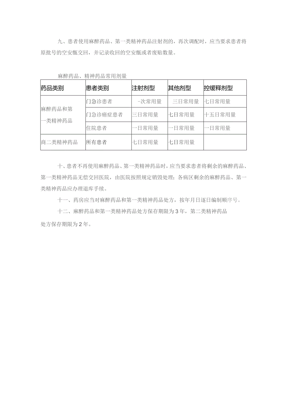 麻醉药品、第一类精神药品使用管理制度模板.docx_第2页