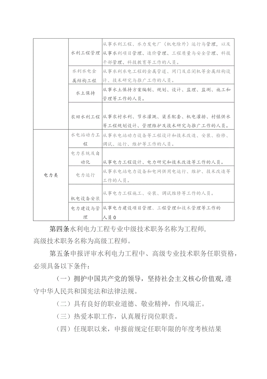 水利电力工程中、高级专业技术职务任职资格申报评审基本条件（征求意见稿）.docx_第2页