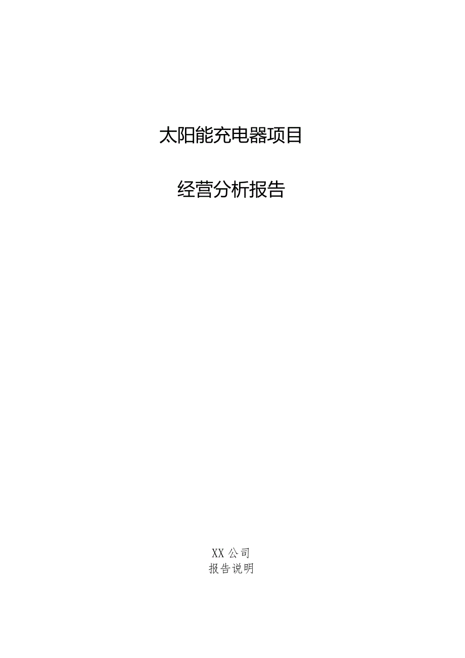 太阳能充电器项目经营分析报告.docx_第1页