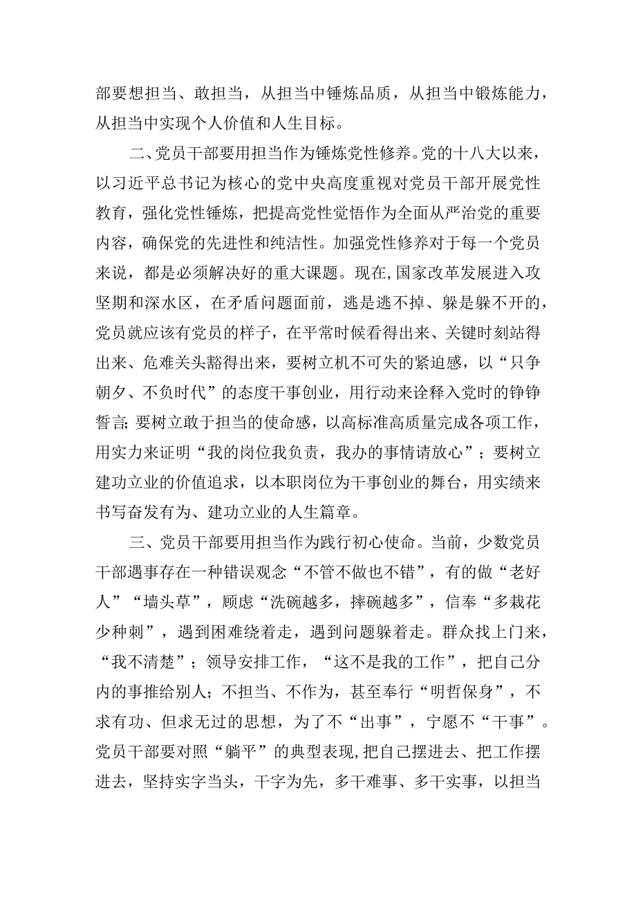 以主题教育成效提升担当作为本领交流发言材料.docx_第2页