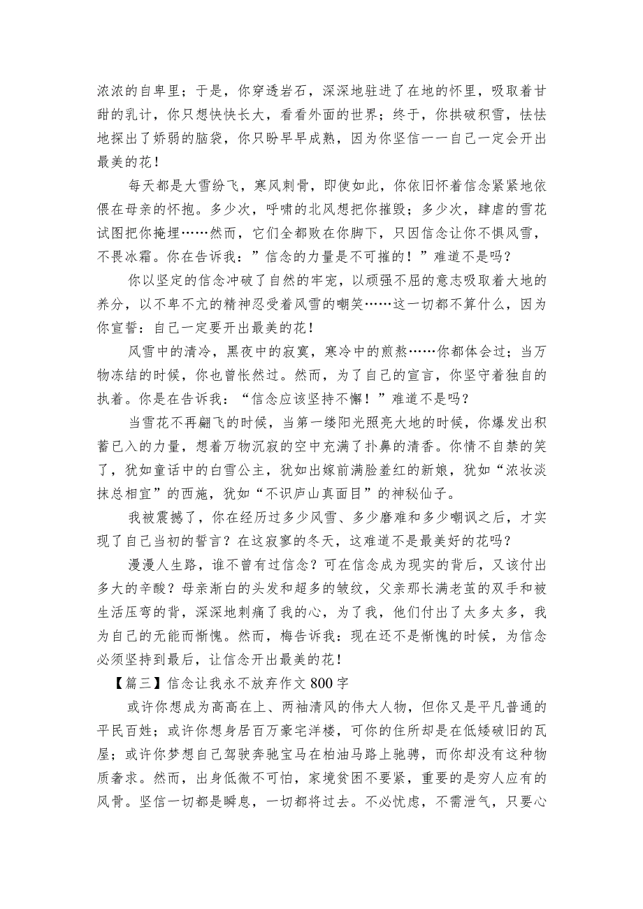 信念让我永不放弃作文800字范文2023-2023年度六篇.docx_第2页