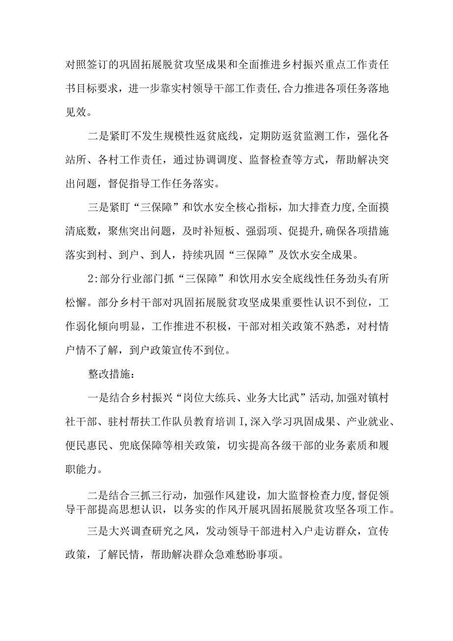 2023年巩固拓展脱贫攻坚成果同乡村振兴有效衔接调研督查整改报告.docx_第3页