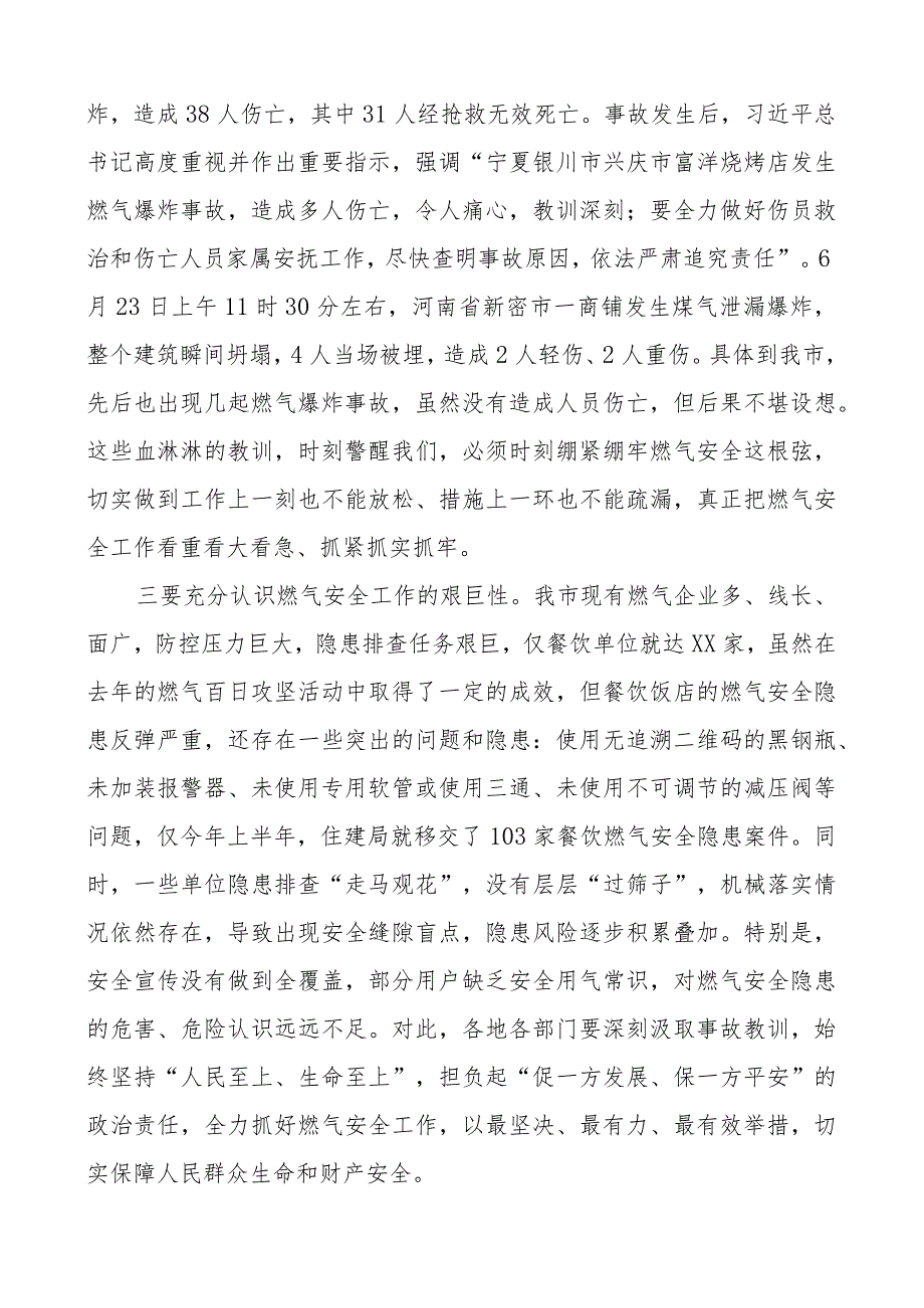 全市燃气安全排查整治暨重点行业领域工作会议讲话.docx_第2页