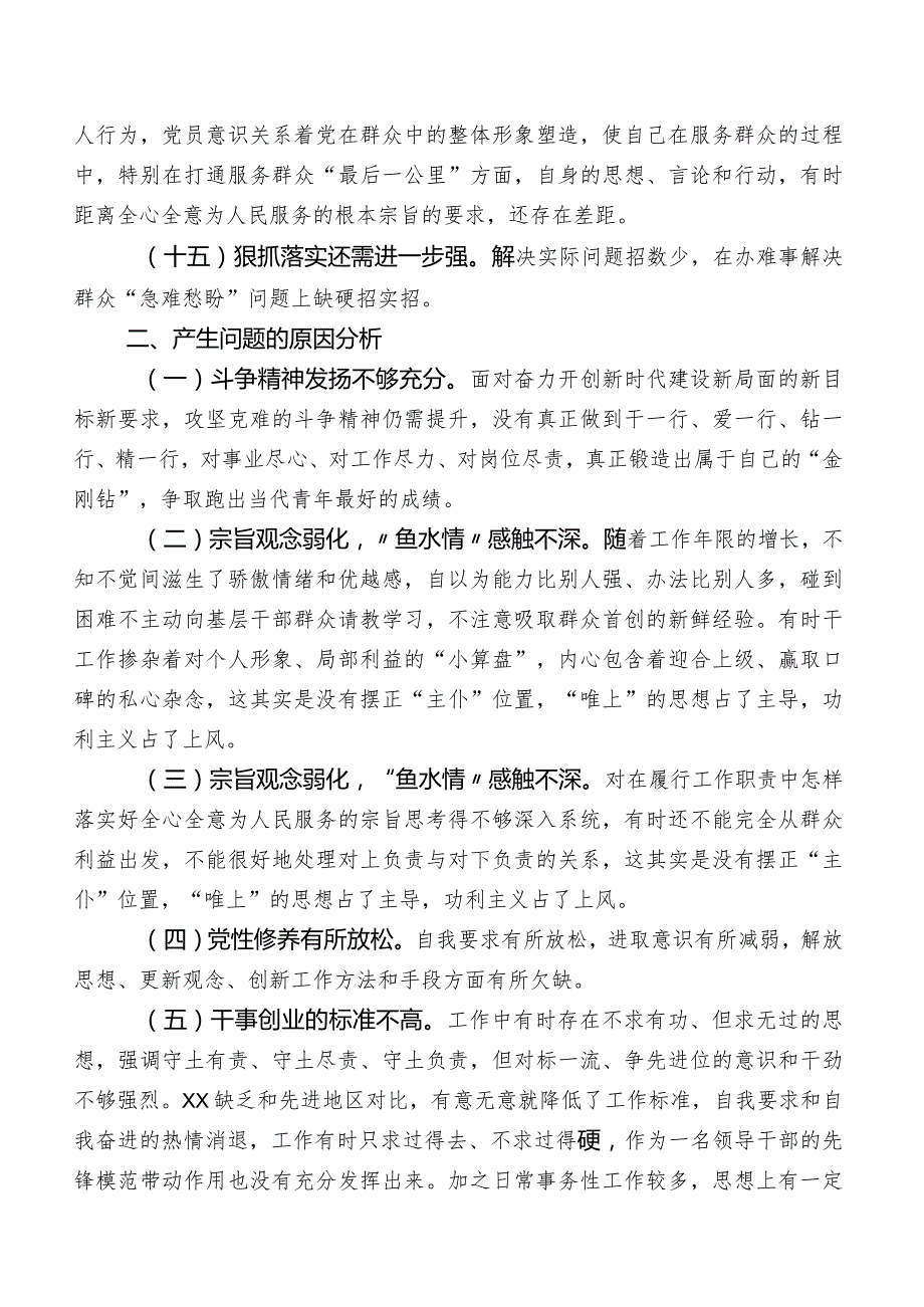 2023年第二批集中教育专题生活会工作作风方面的问题和不足含下步措施.docx_第3页