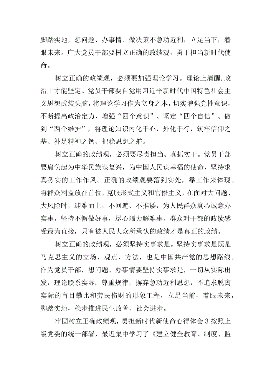 牢固树立正确政绩观勇担新时代新使命心得体会五篇.docx_第2页