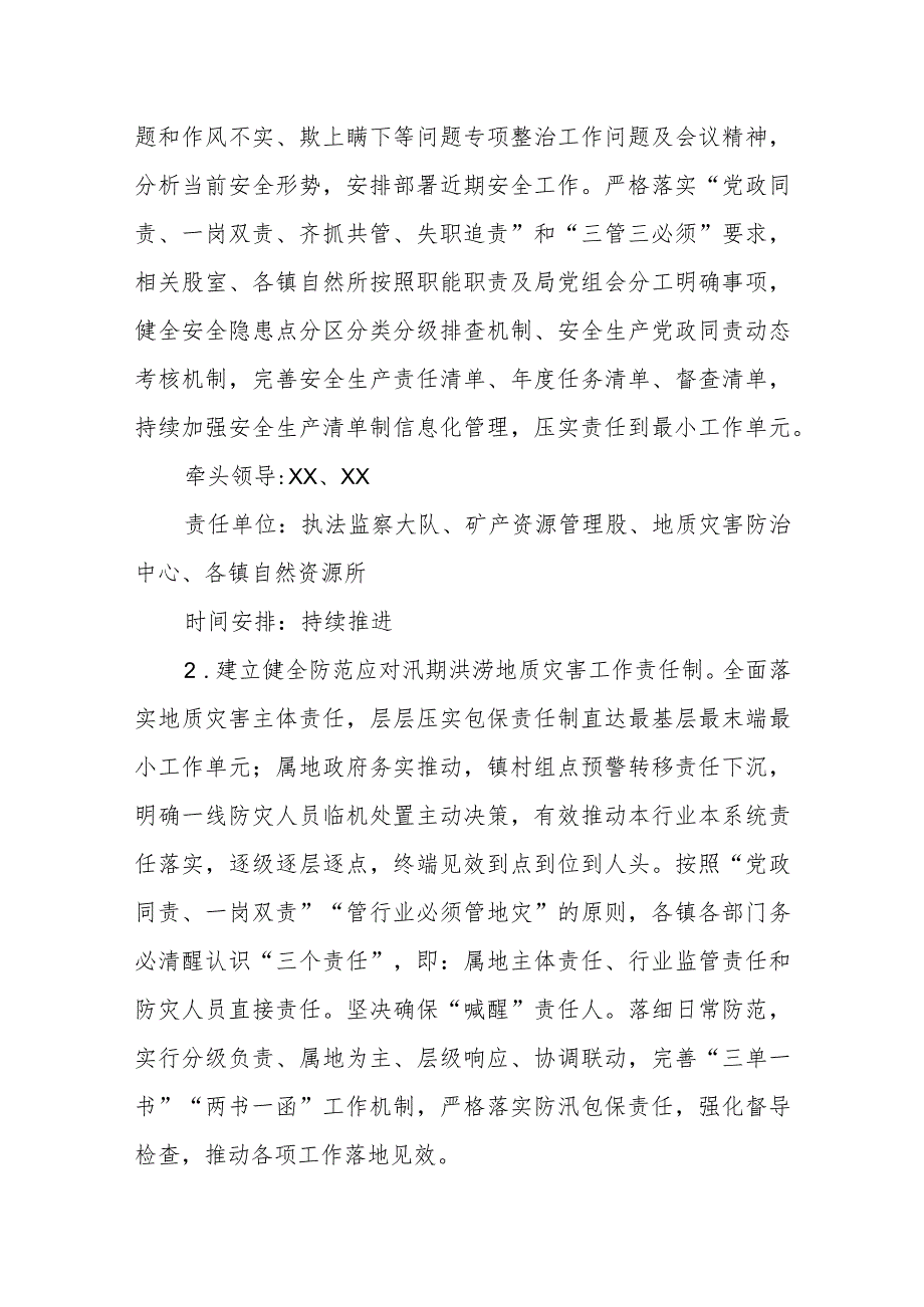 XX县自然资源领域安全生产突出问题和作风飘浮欺上瞒下突出问题专项整治工作方案.docx_第2页