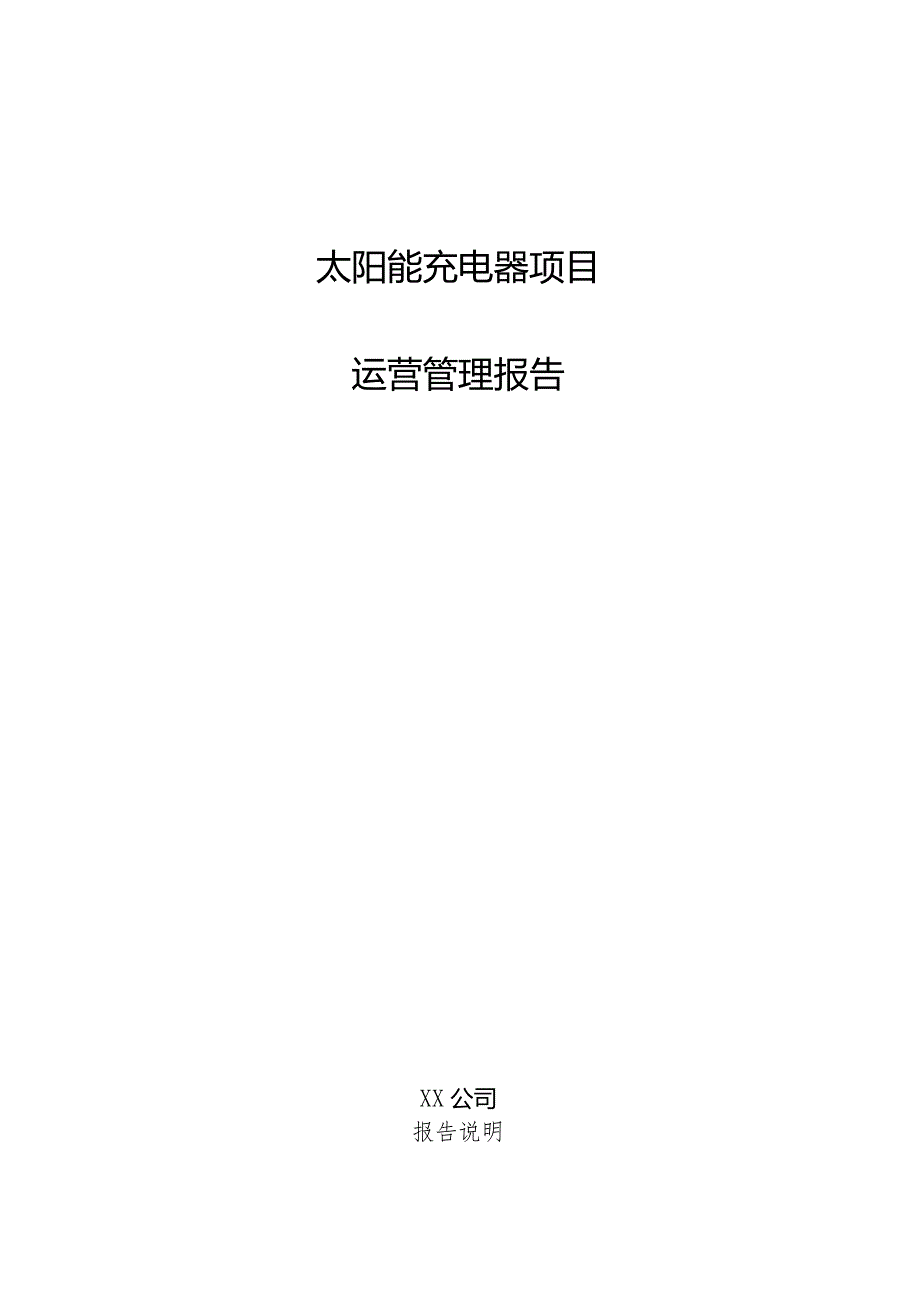 太阳能充电器项目运营管理报告.docx_第1页