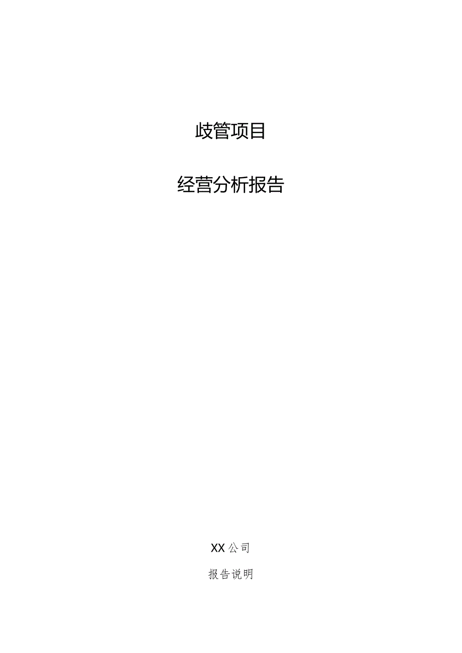 歧管项目经营分析报告.docx_第1页