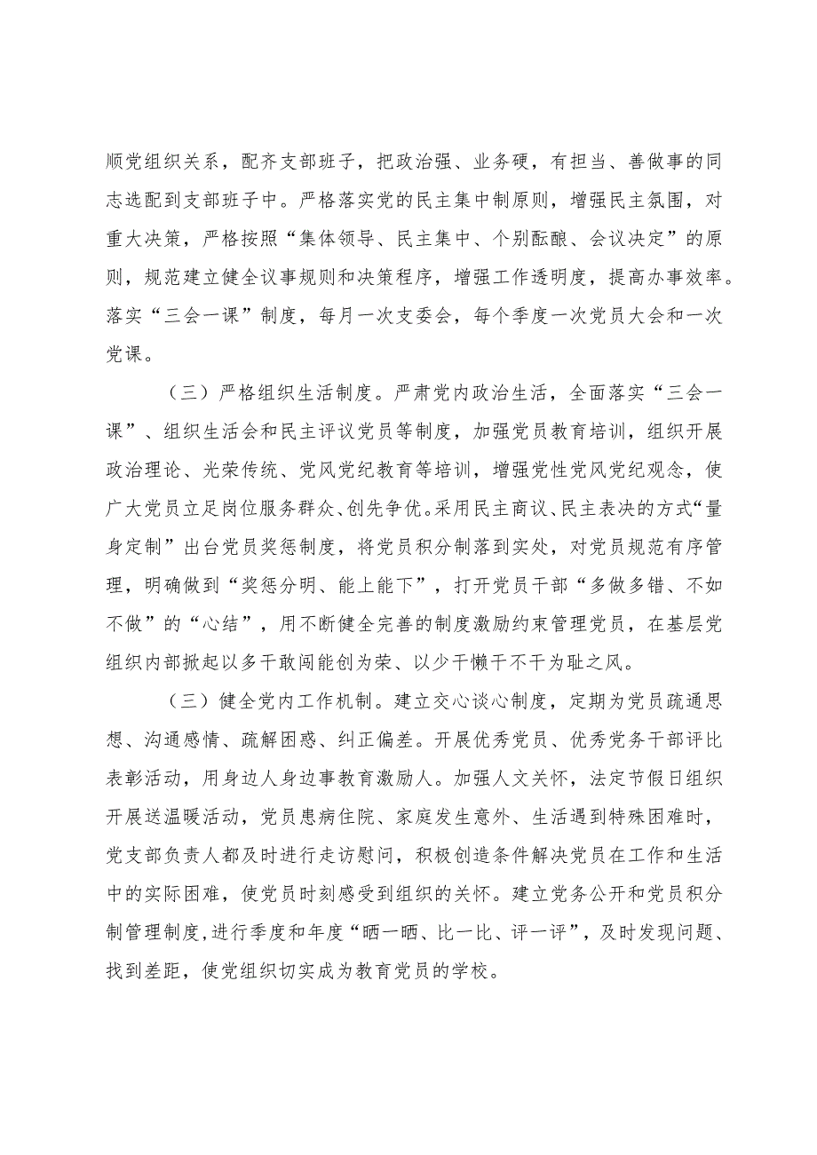 4篇基层党支部2023年党建工作总结和202年工作打算.docx_第3页