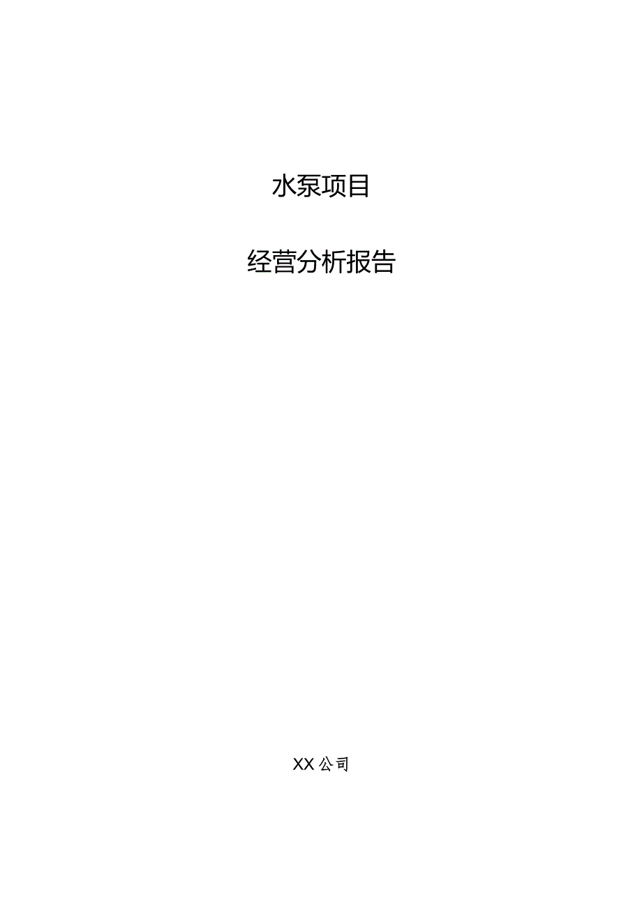 水泵项目经营分析报告.docx_第1页