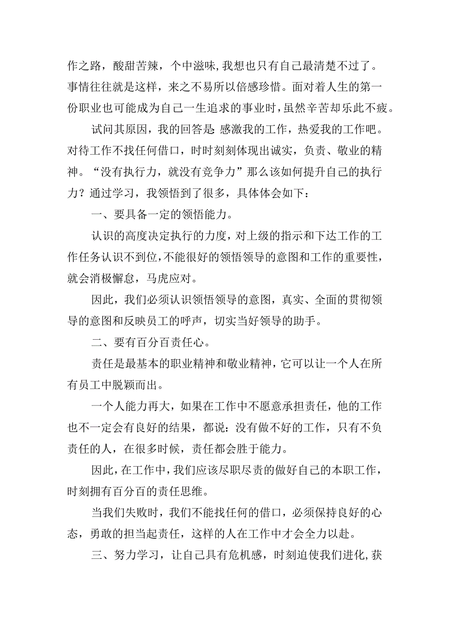 关于责任心与执行力的心得体会四篇.docx_第2页