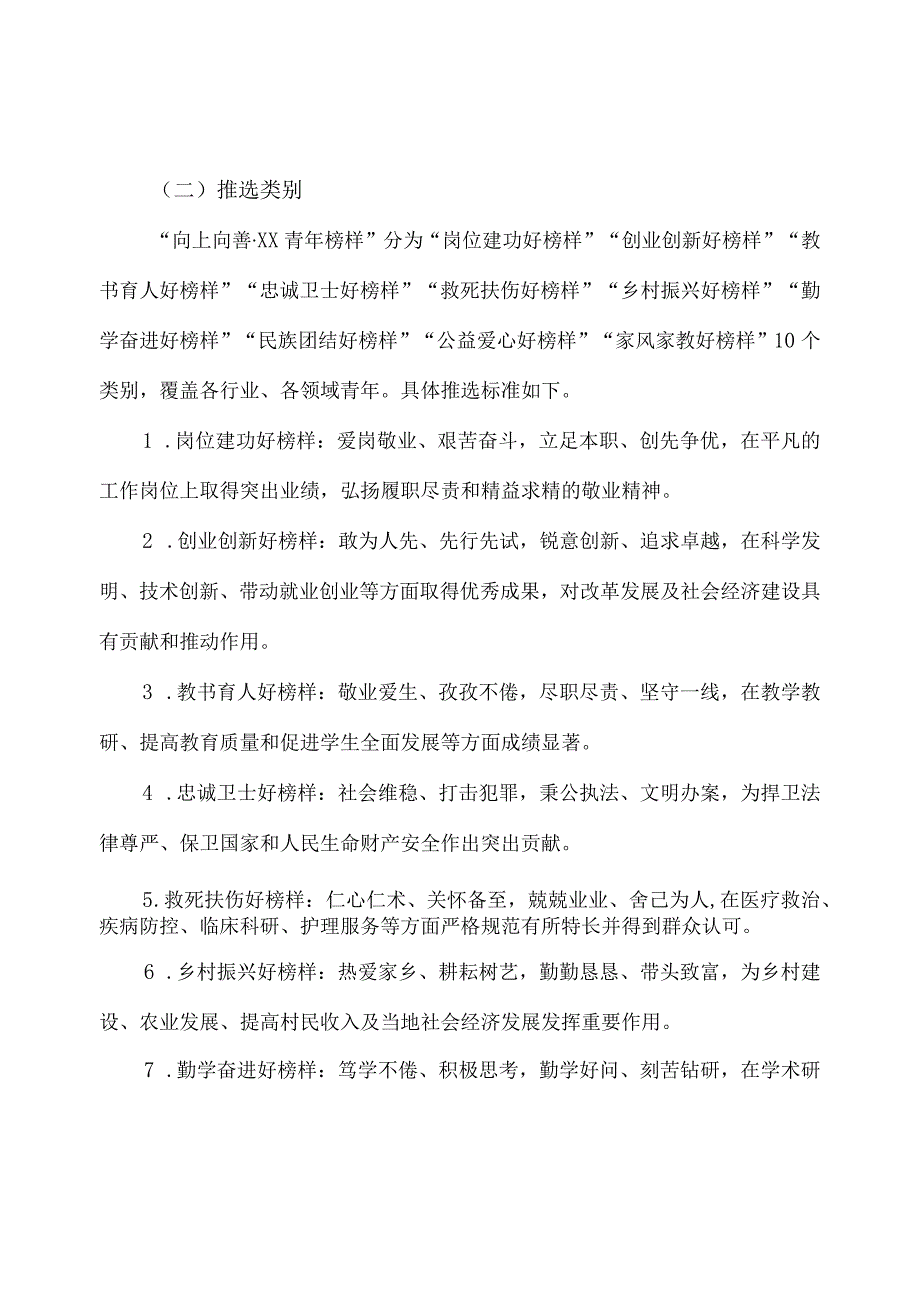 广西XX职业技术学院关于转发选树“向上向善·XX青年榜样”工作的通知（2023年）.docx_第2页