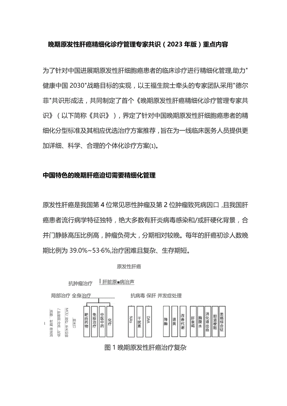 晚期原发性肝癌精细化诊疗管理专家共识（2023年版）重点内容.docx_第1页