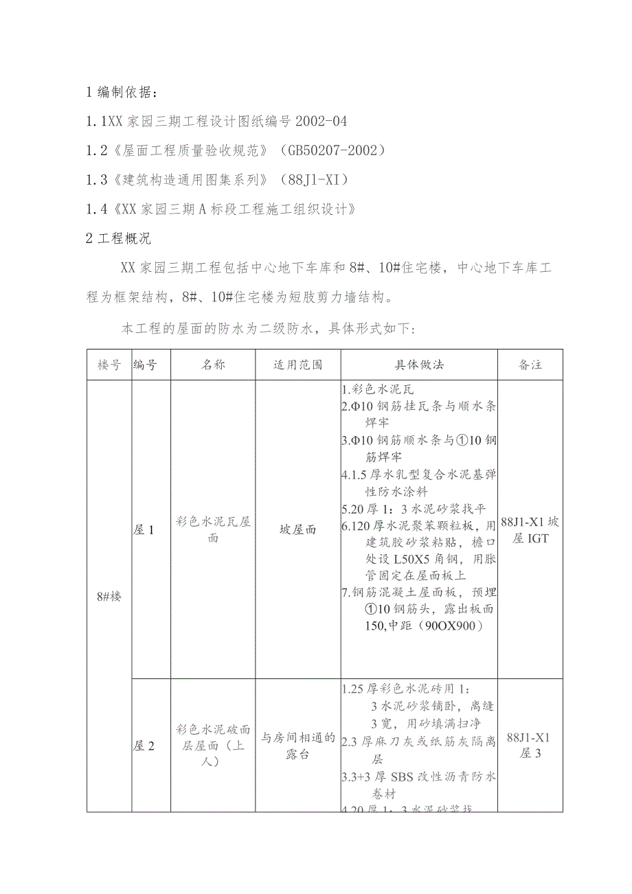 小区工程屋面施工方案.docx_第1页