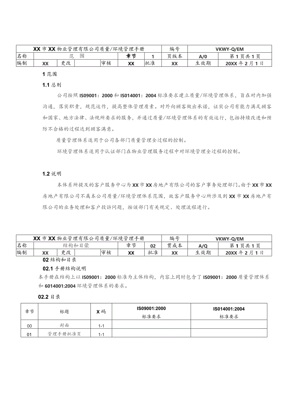 物业公司质量（环境）管理手册.docx_第2页