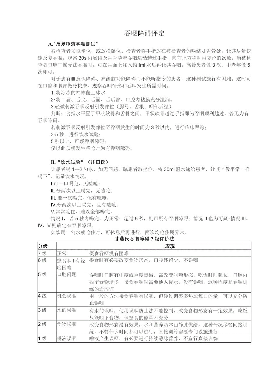 吞咽障碍评定量表.docx_第1页