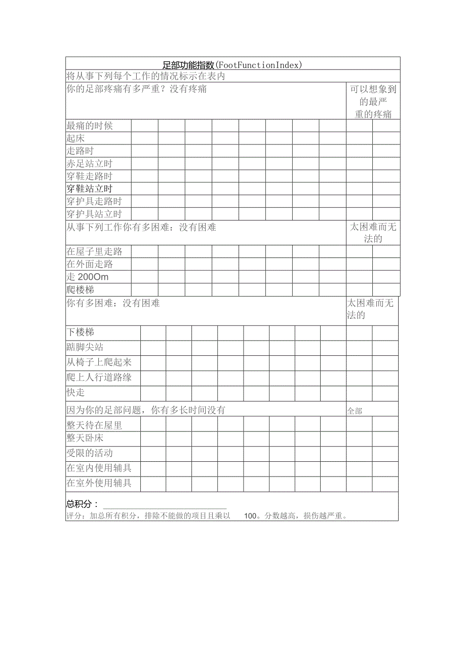 康复医学科足部功能指数.docx_第1页