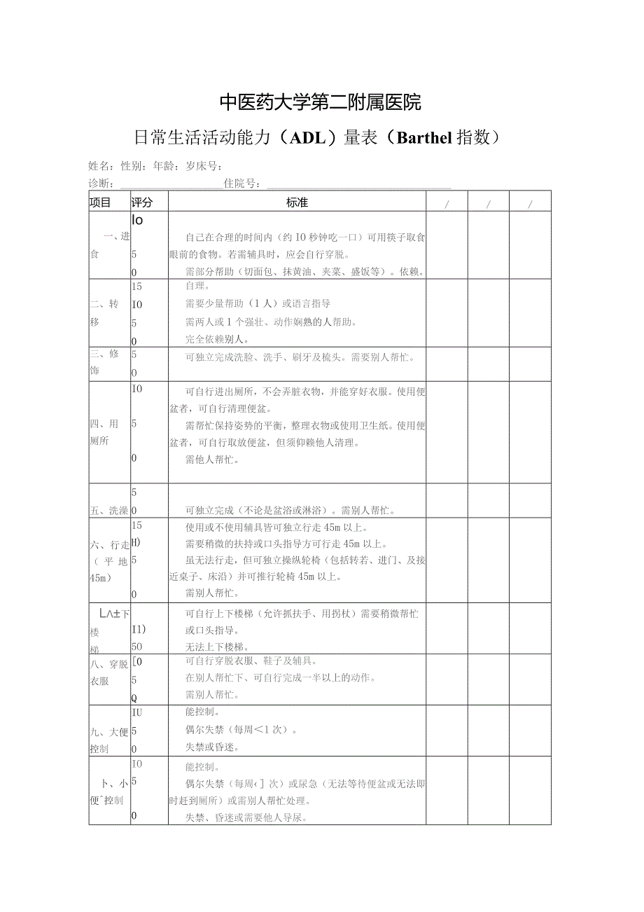 中风康复评定表格汇编.docx_第1页