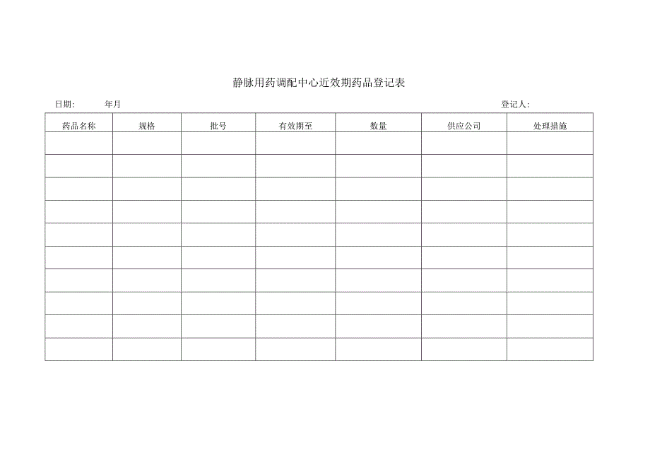 静脉用药调配中心相关记录表汇总.docx_第2页