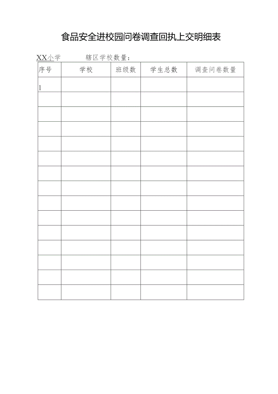 学校食品安全进校园问卷调查回执上交明细表.docx_第1页