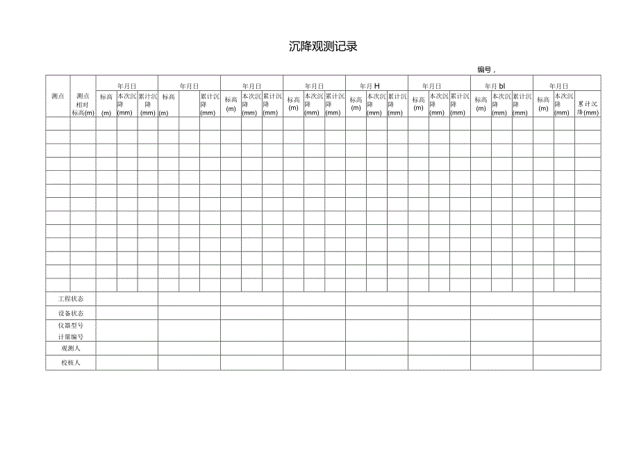 沉降观测记录.docx_第1页