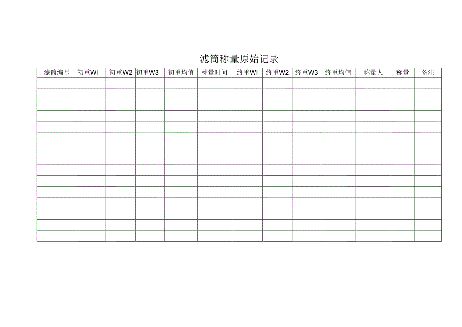 滤筒称量记录表.docx_第1页