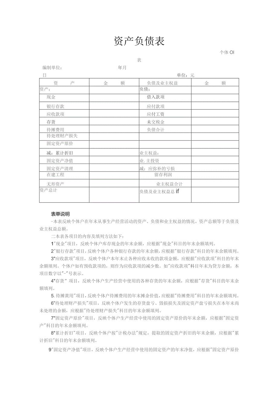 资产负债表（适用执行个体工商户会计制度的单位）.docx_第1页