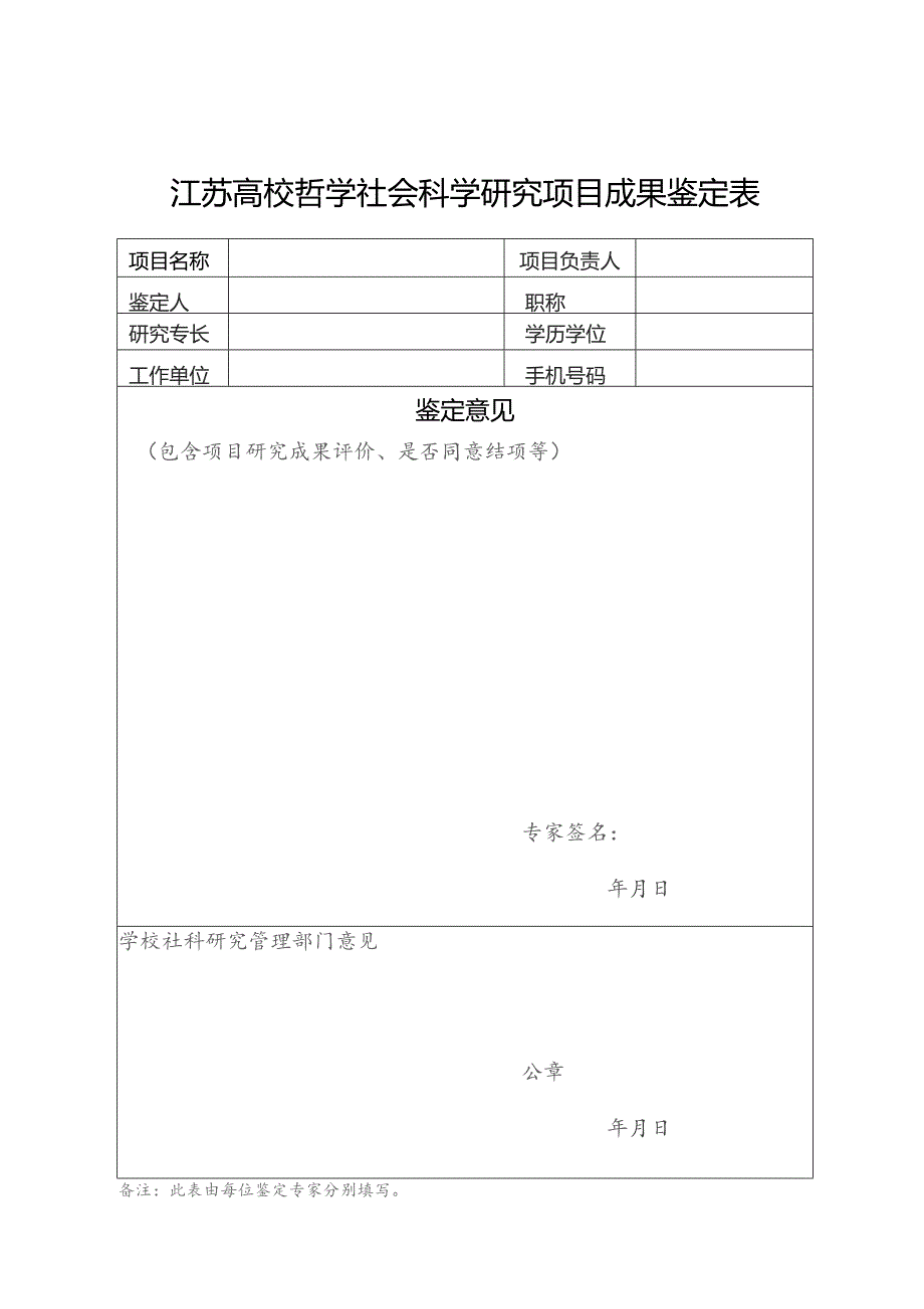 江苏高校哲学社会科学研究项目成果鉴定表.docx_第1页