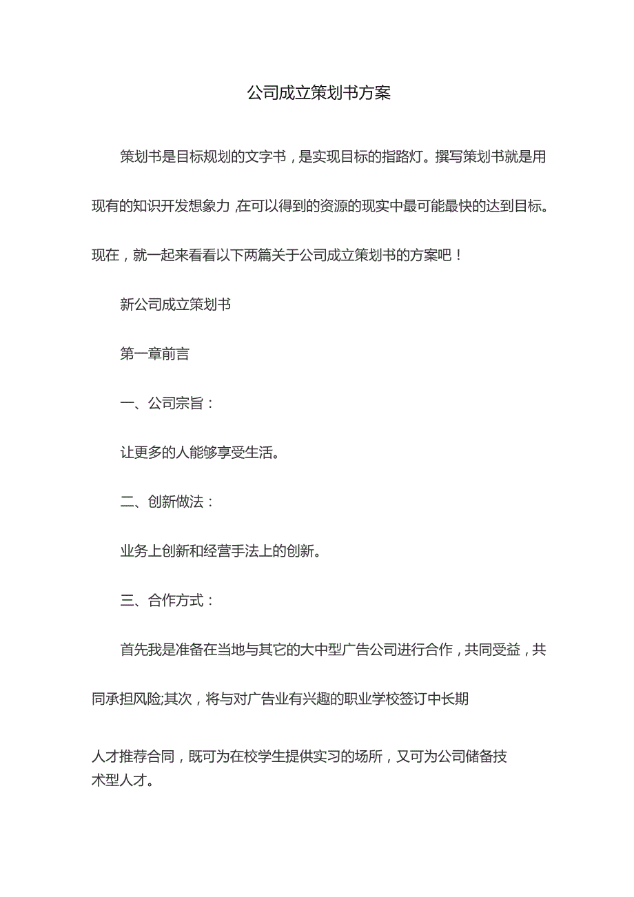 公司成立策划书方案.docx_第1页