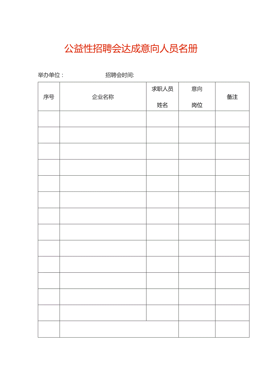 公益性招聘会达成意向人员名册.docx_第1页