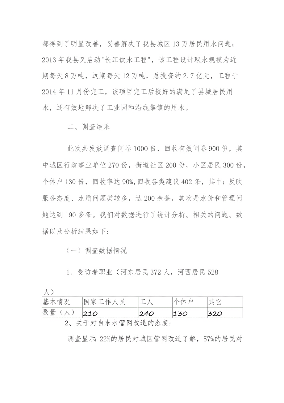 xx县城关地区自来水用水情况的调查报告.docx_第2页