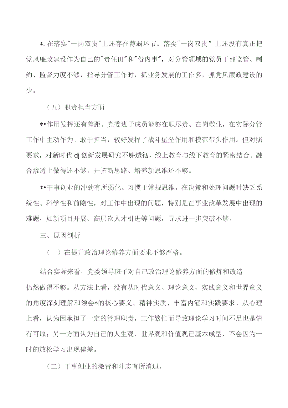 班子生活会检视剖析.docx_第3页