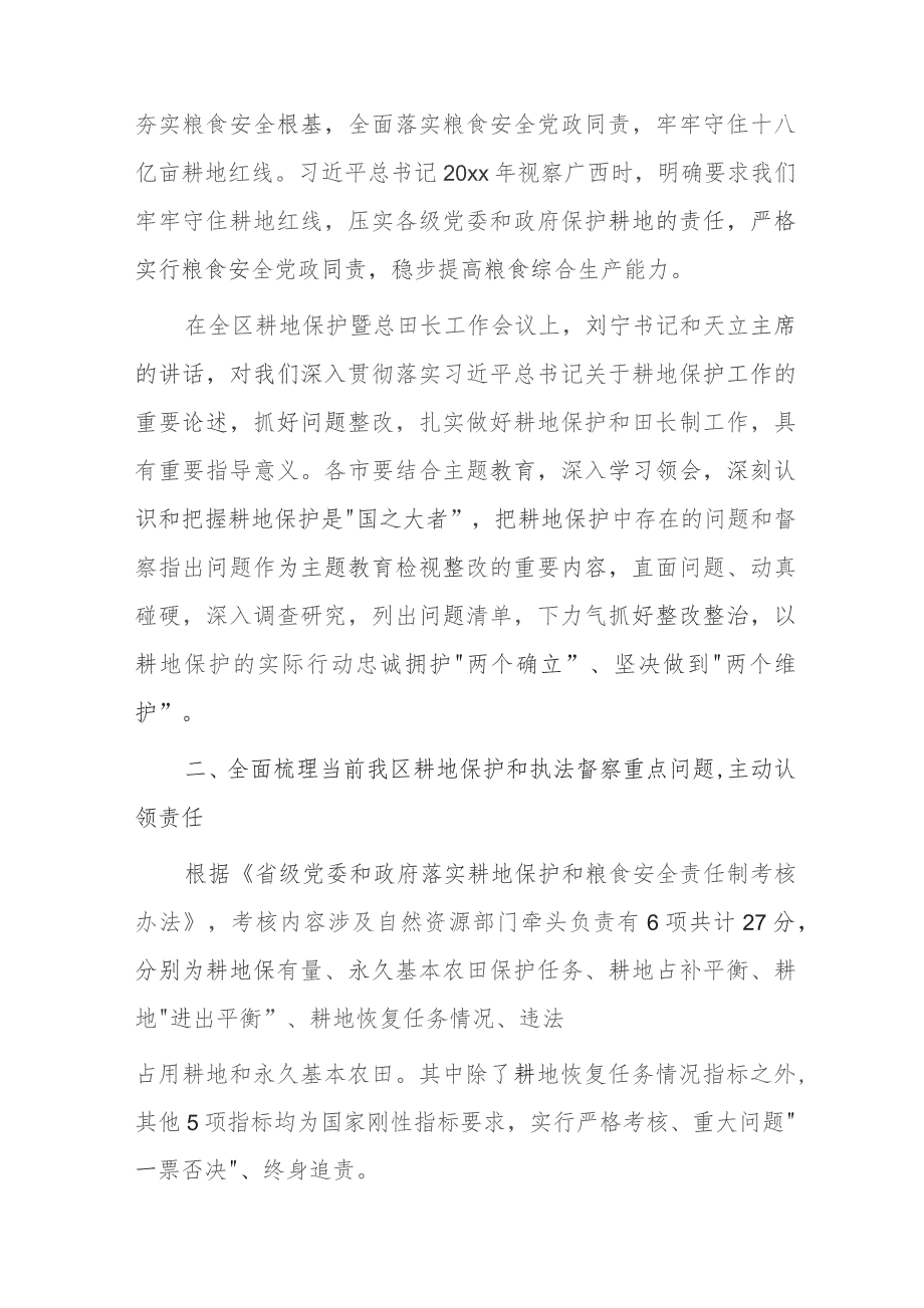 在耕地保护和执法督察工作推进会议上的讲话2篇.docx_第2页