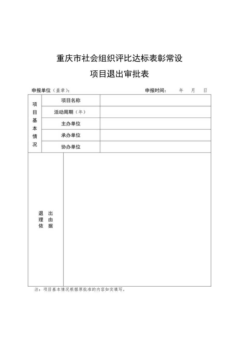 重庆市社会组织评比达标表彰常设项目退出审批表.docx_第1页